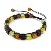 Multi-Color Amber Cube Beads Adjustable Bracelet - Amber Alex Jewelry